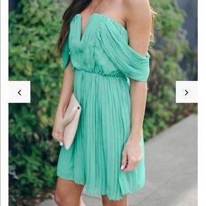 Vici Prom Queen Off the Shoulder Pleated Dress